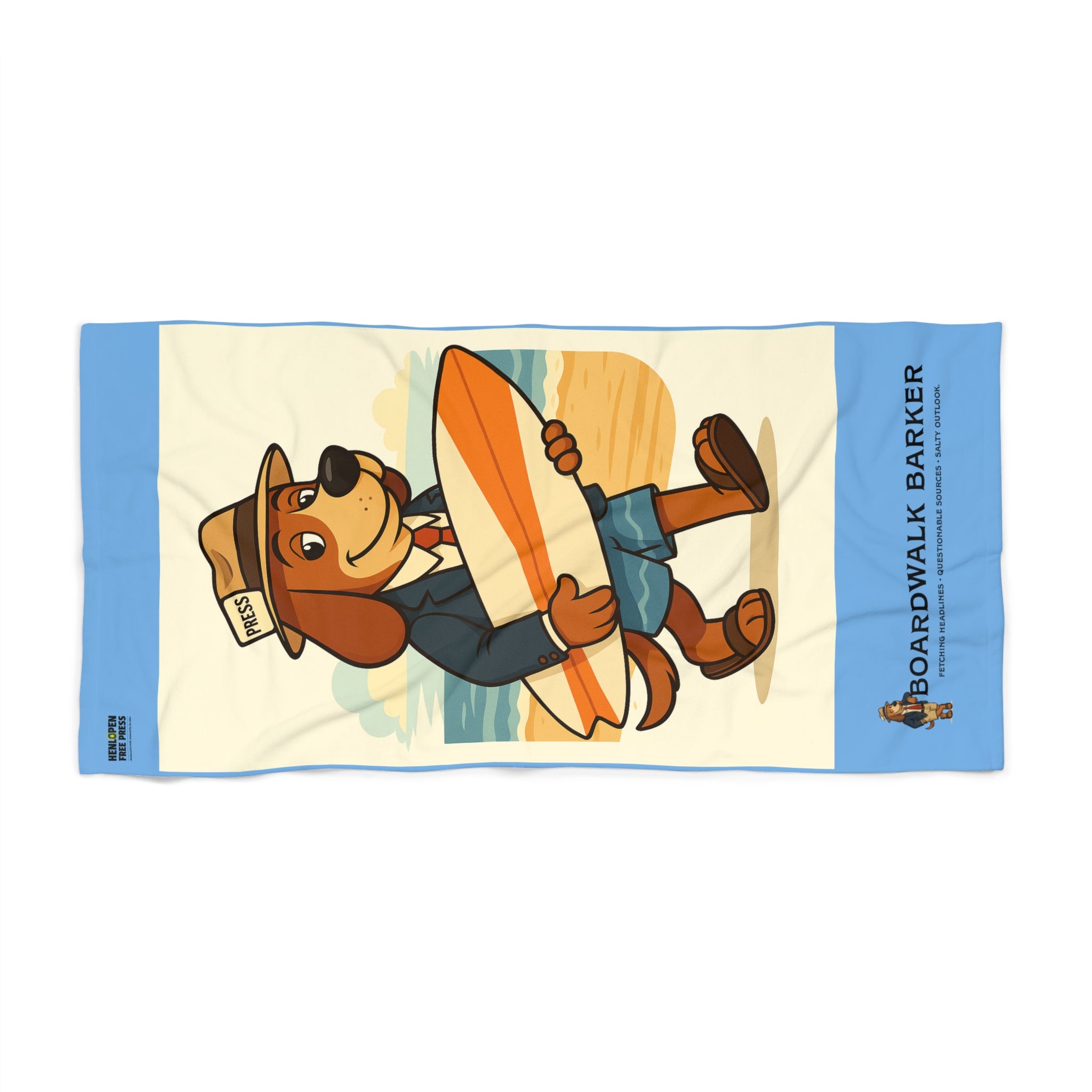 Boardwalk Barker Beach Towel – “Surf Report” Edition