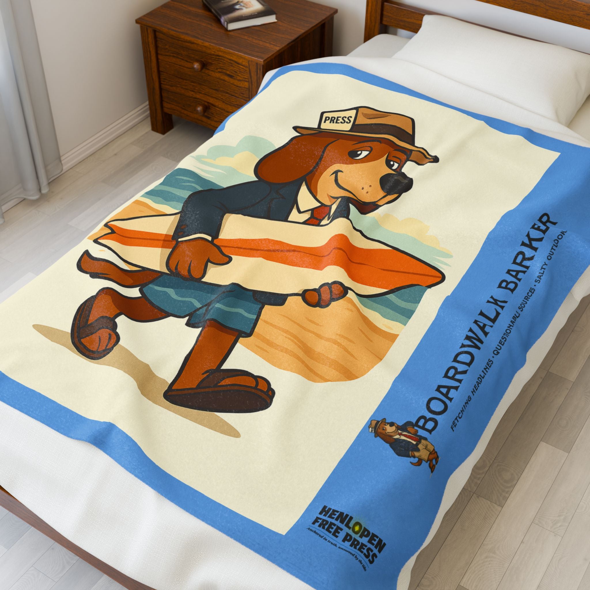 Boardwalk Barker Velveteen Plush Blanket – “Breaking Snooze” Edition
