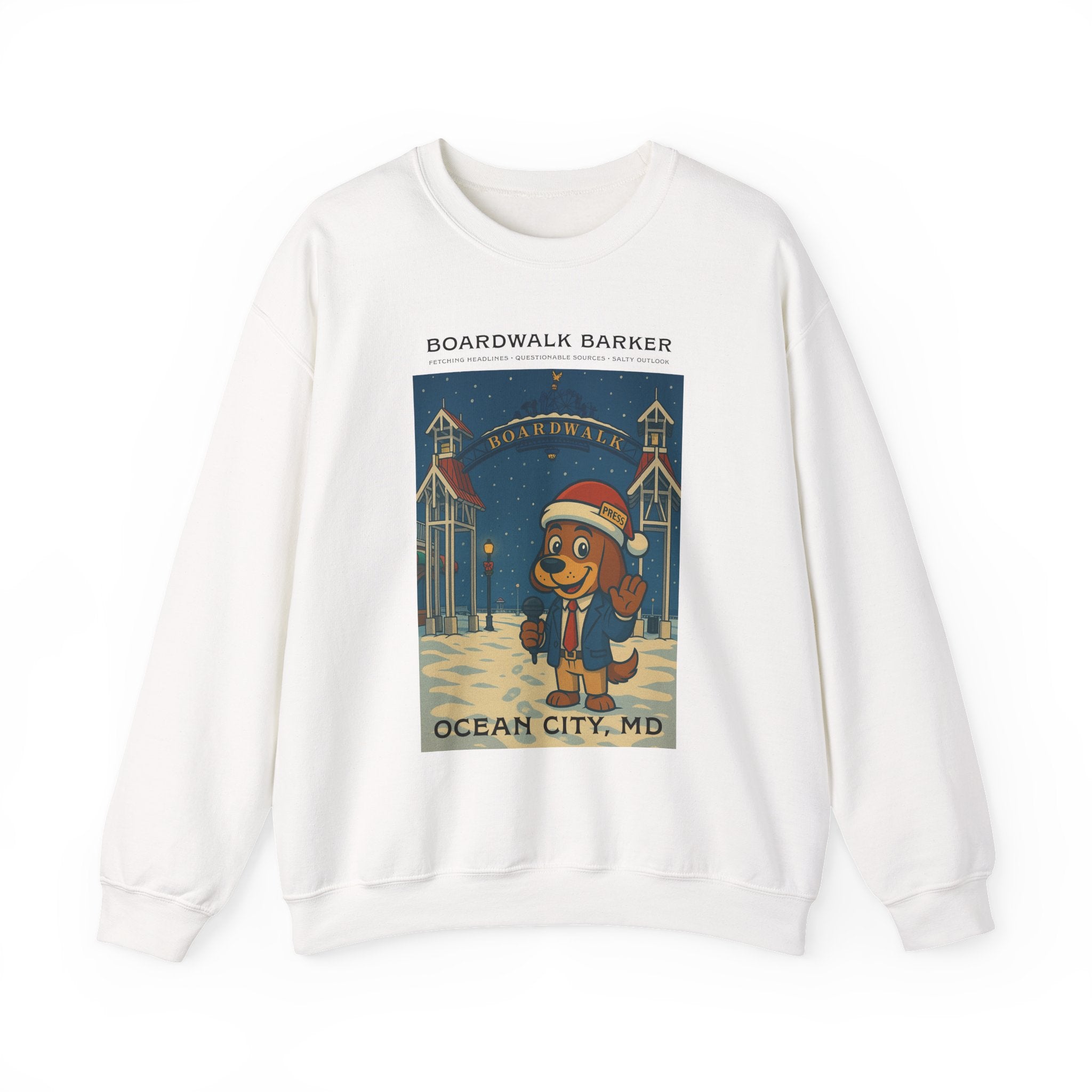 Boardwalk Barker Holiday Sweatshirt – Ocean City Edition