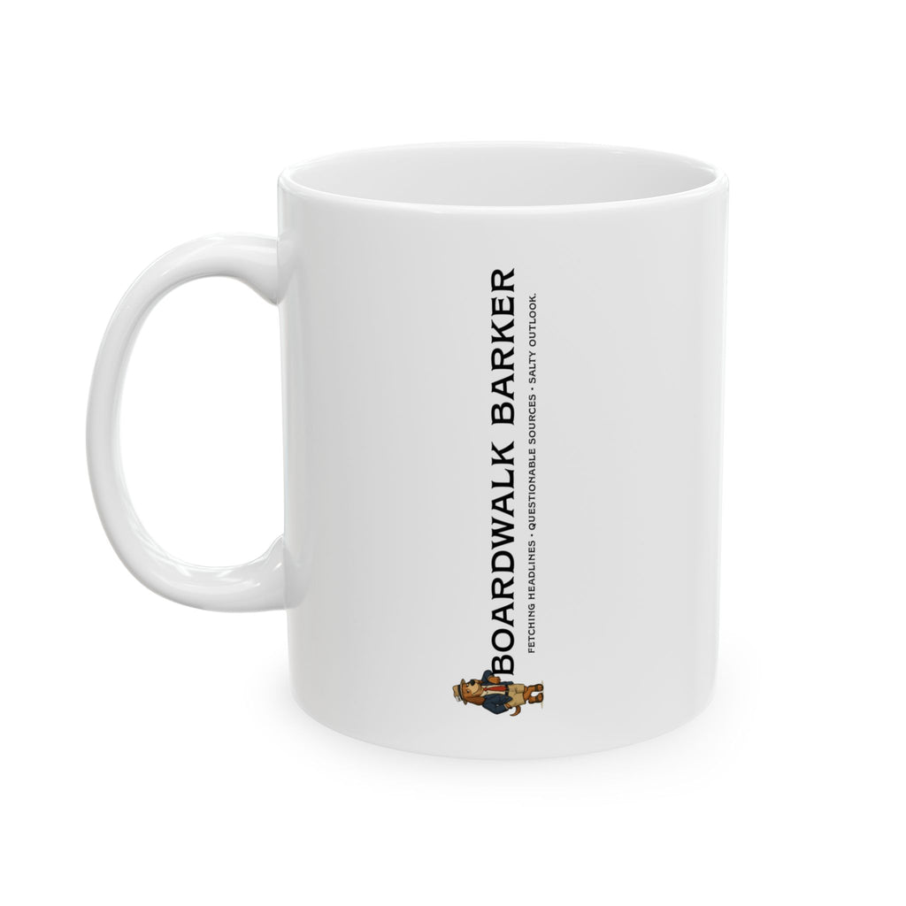 Boardwalk Barker Press Mug – “Fetching Headlines” Edition