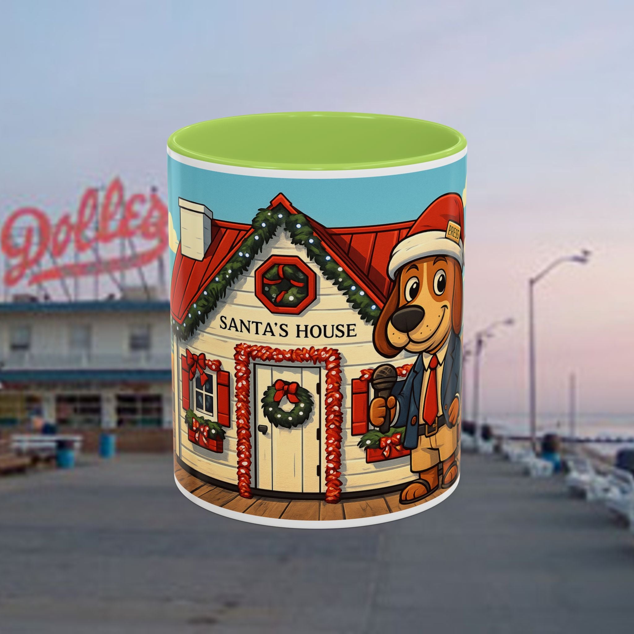 Boardwalk Barker “Santa’s House” Holiday Mug – Rehoboth Beach Edition