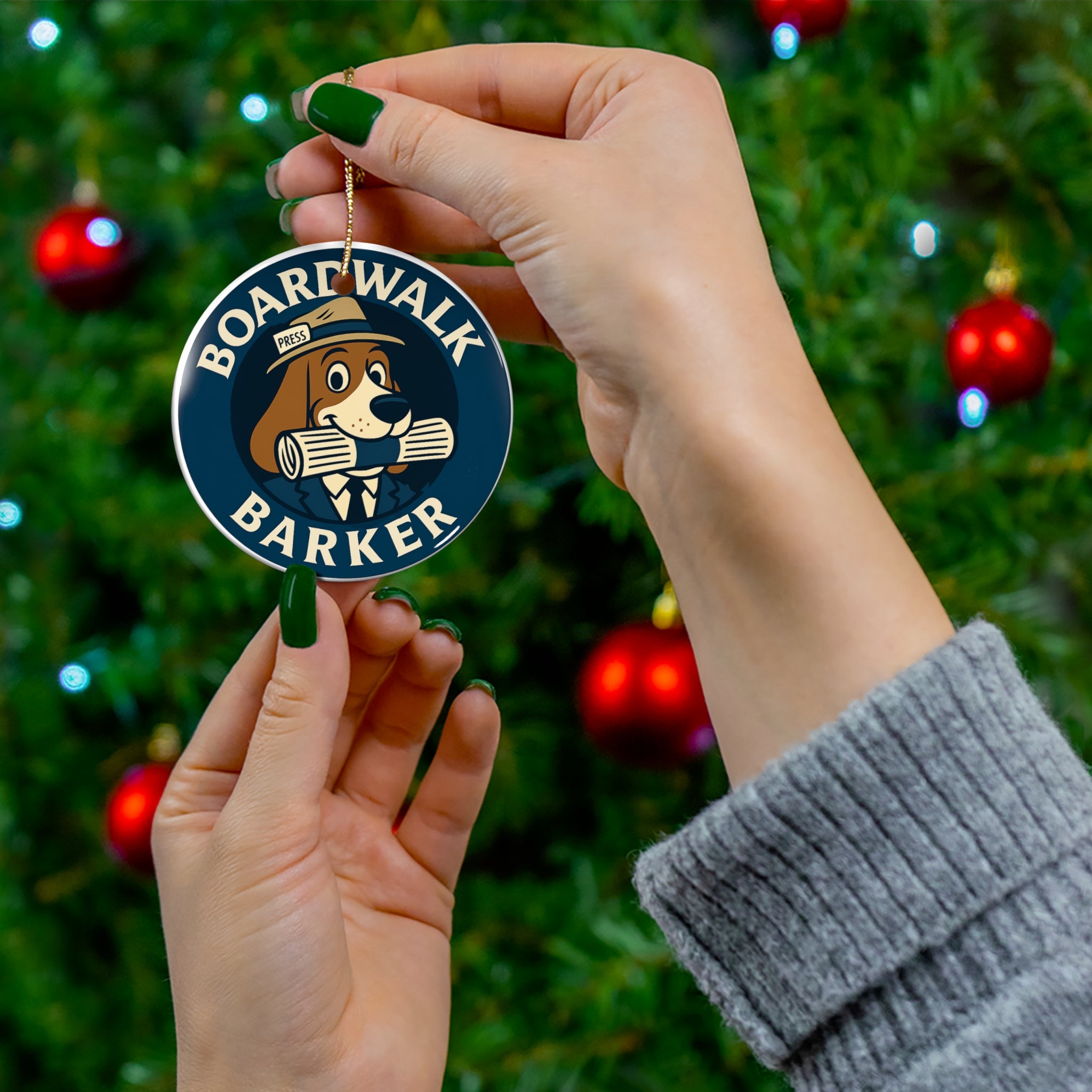 Boardwalk Barker Logo Ornament – Classic Round