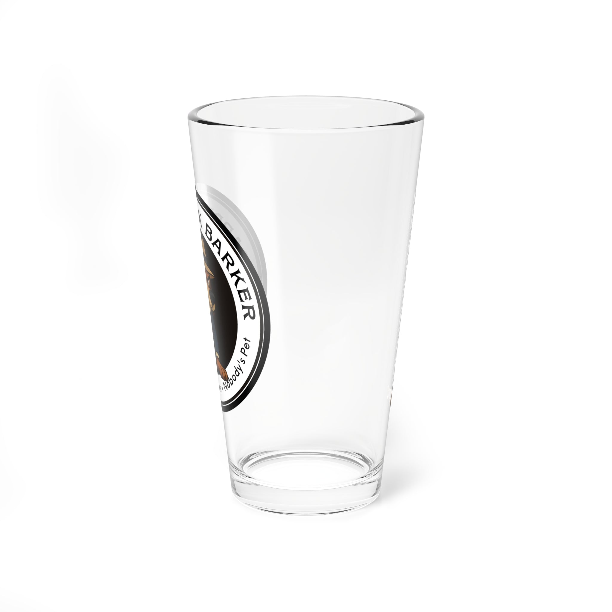 Boardwalk Barker Pint Glass – "Nobody's Pet" Edition