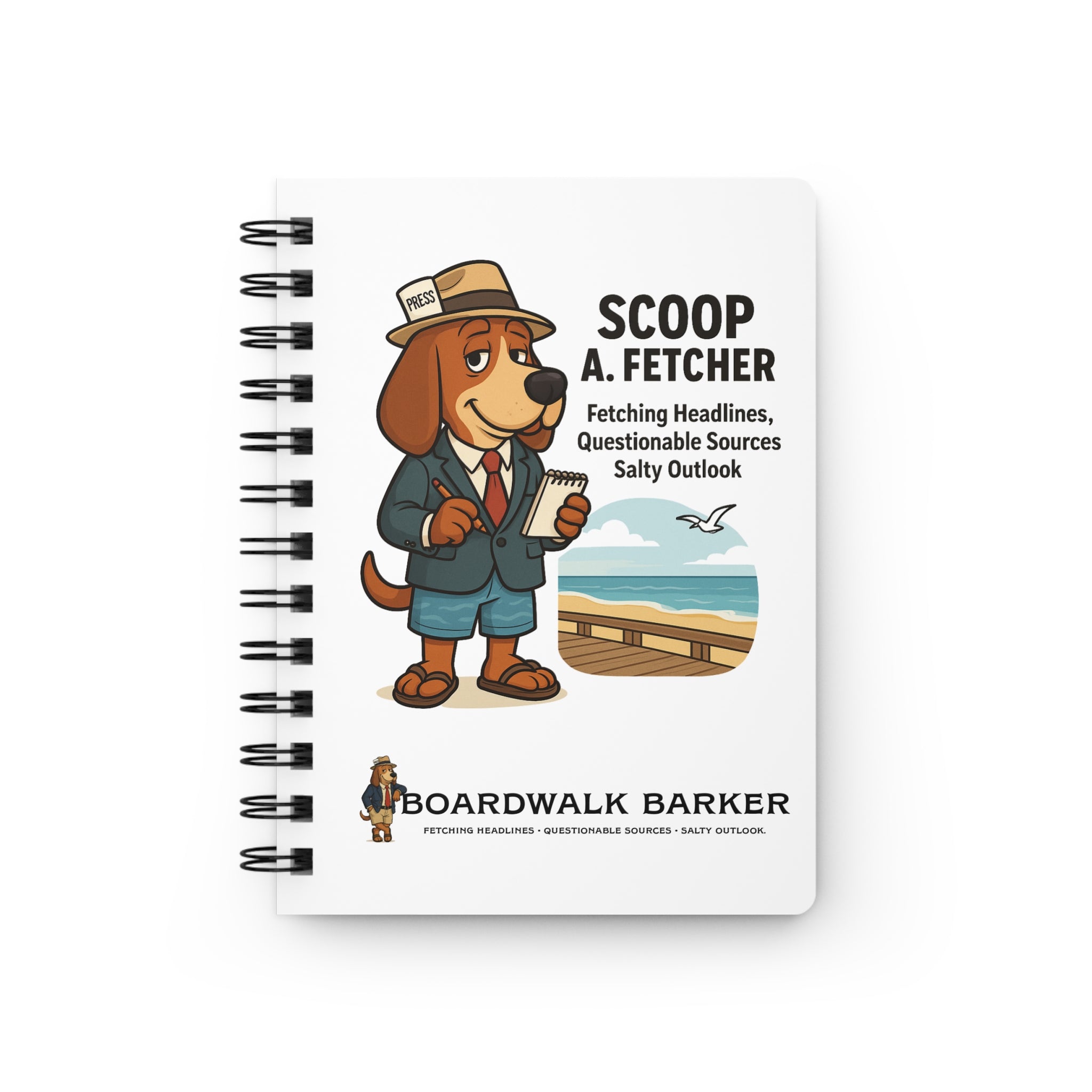 Boardwalk Barker “Scoop A. Fetcher” Spiral Notebook