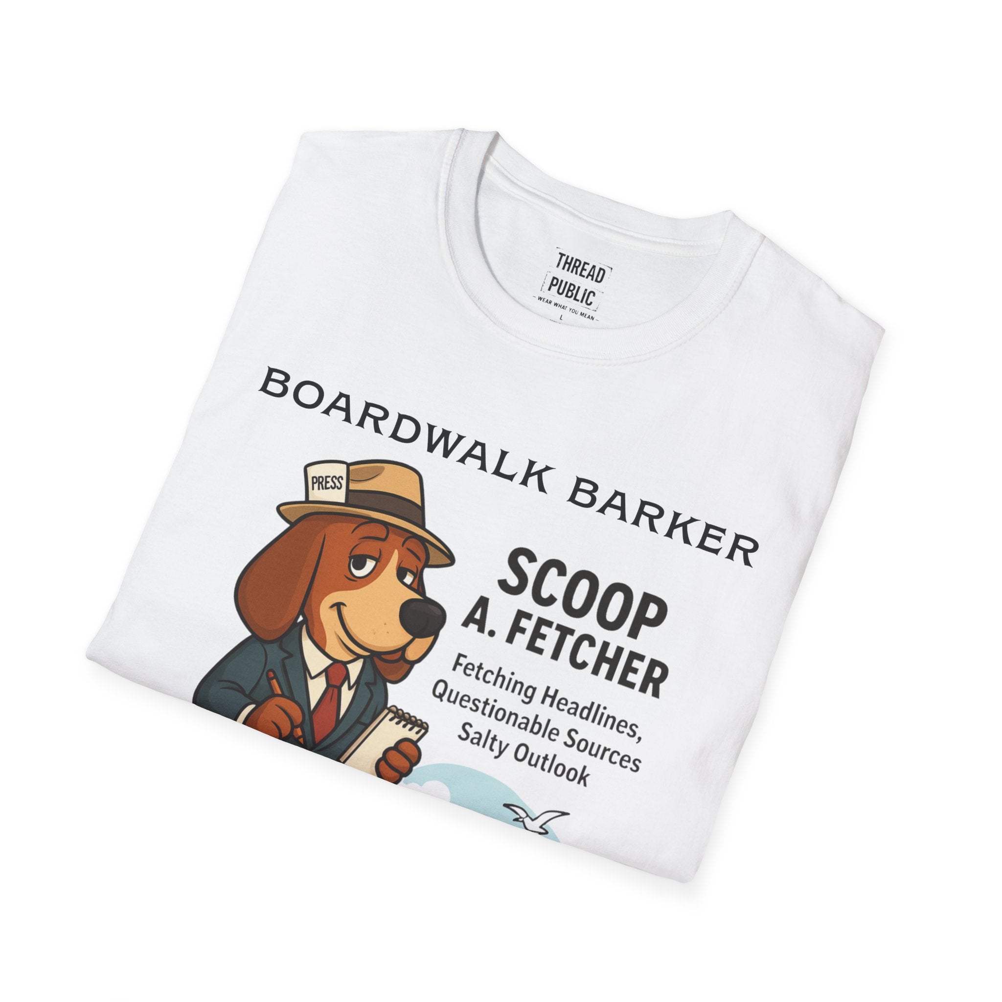 Boardwalk Barker “Scoop A. Fetcher” Tee – Rehoboth Beach Edition