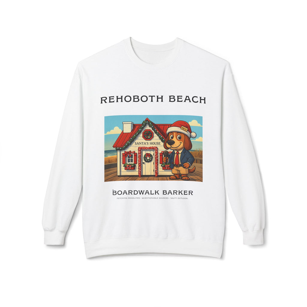 Rehoboth Beach Boardwalk Barker Sweatshirt | Dog Mascot Beach House Design