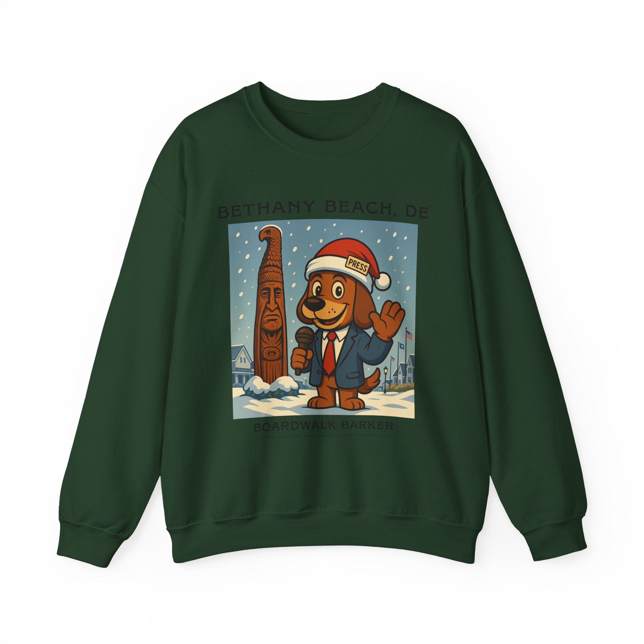 Boardwalk Barker Holiday Sweatshirt – Bethany Beach Edition