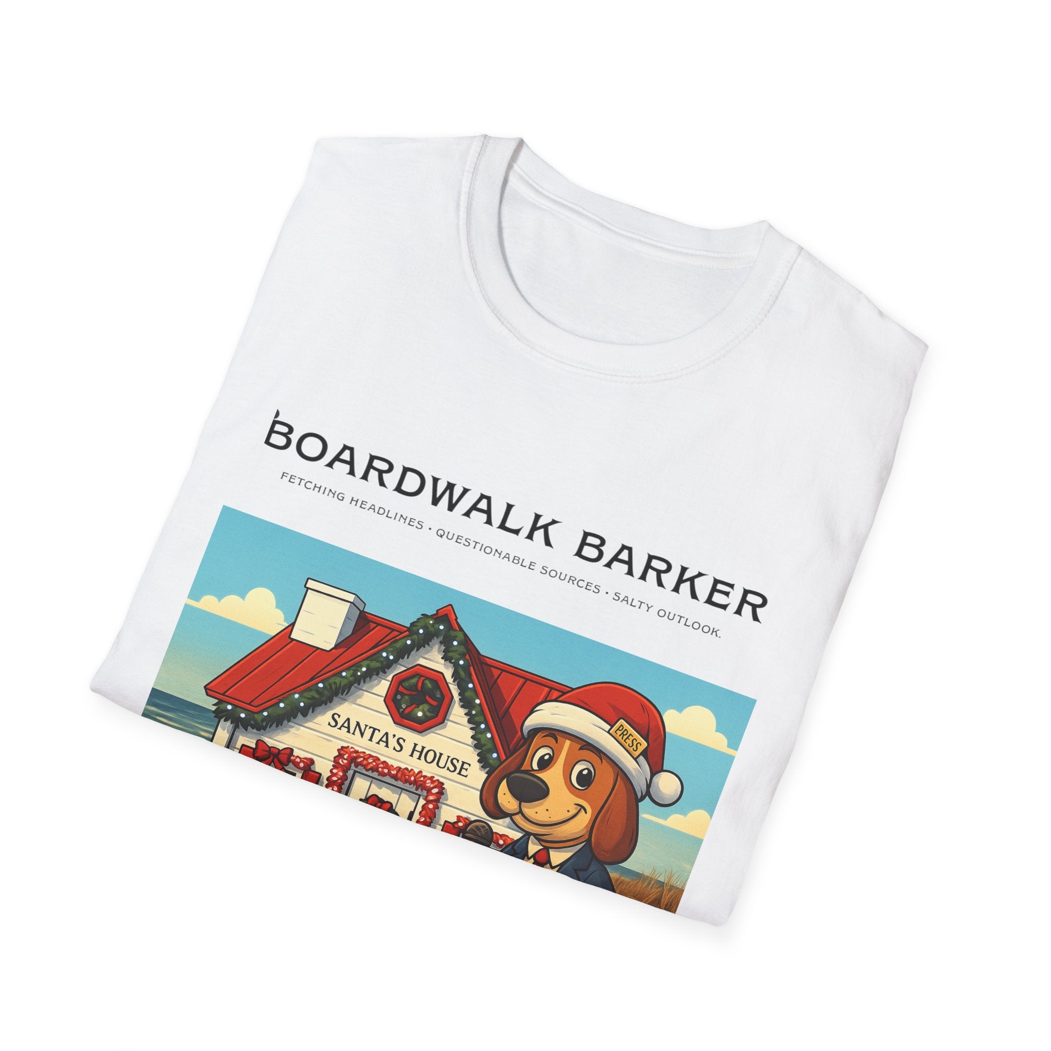 Boardwalk Barker “Santa’s House” Holiday Tee – Rehoboth Beach Edition