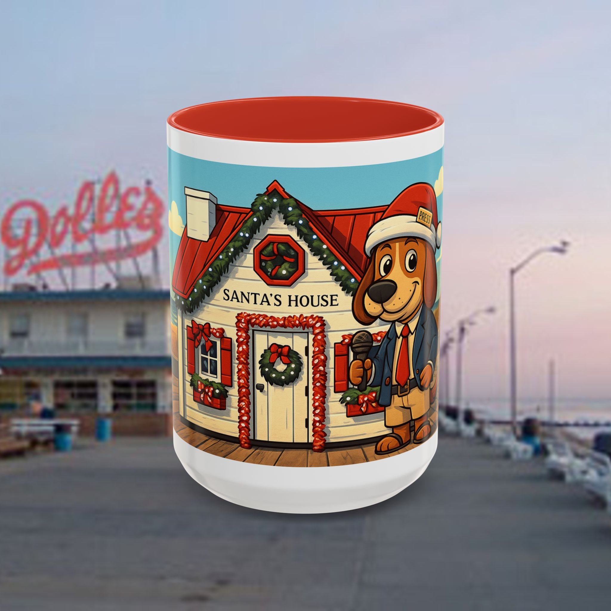 Boardwalk Barker “Santa’s House” Holiday Mug – Rehoboth Beach Edition