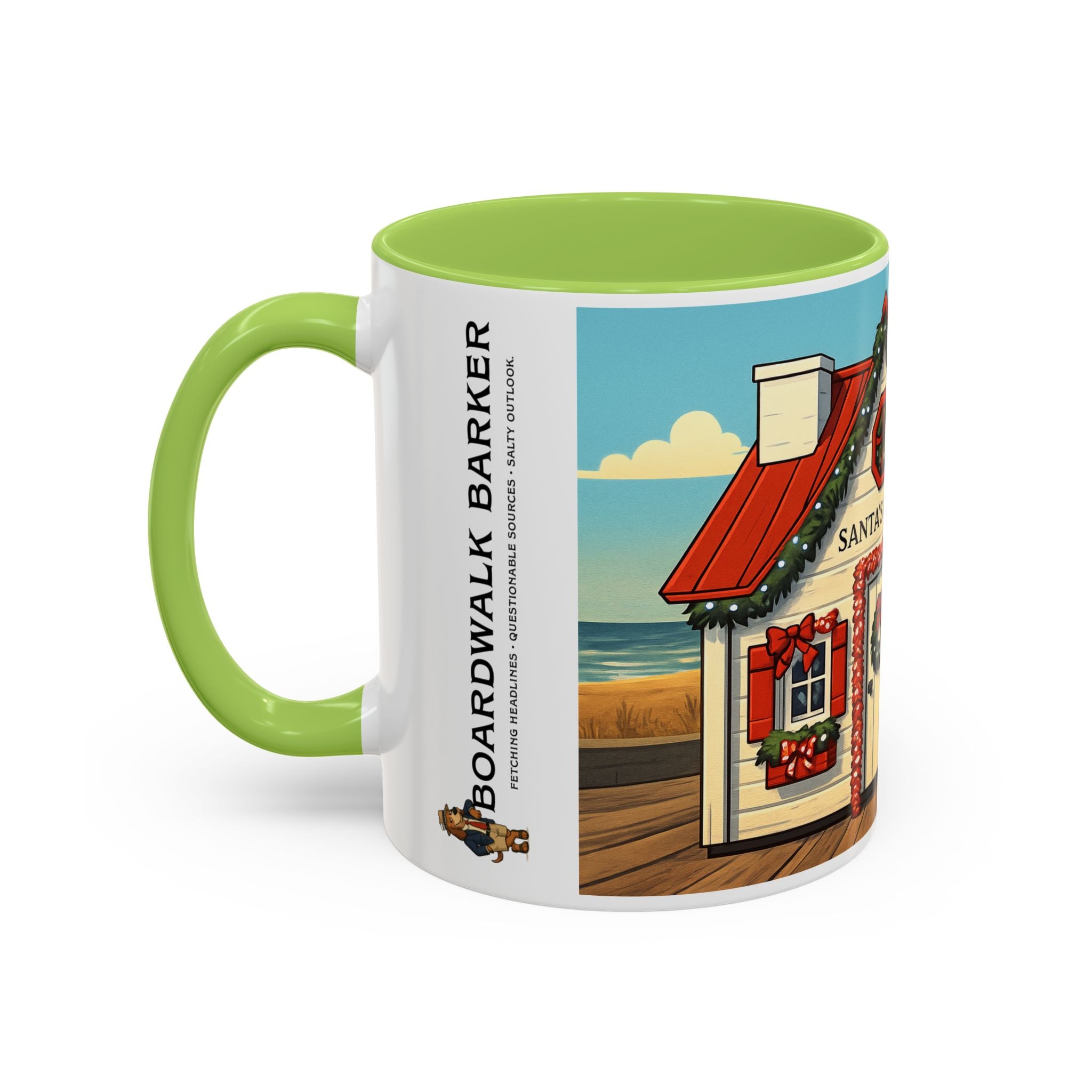 Boardwalk Barker “Santa’s House” Holiday Mug – Rehoboth Beach Edition