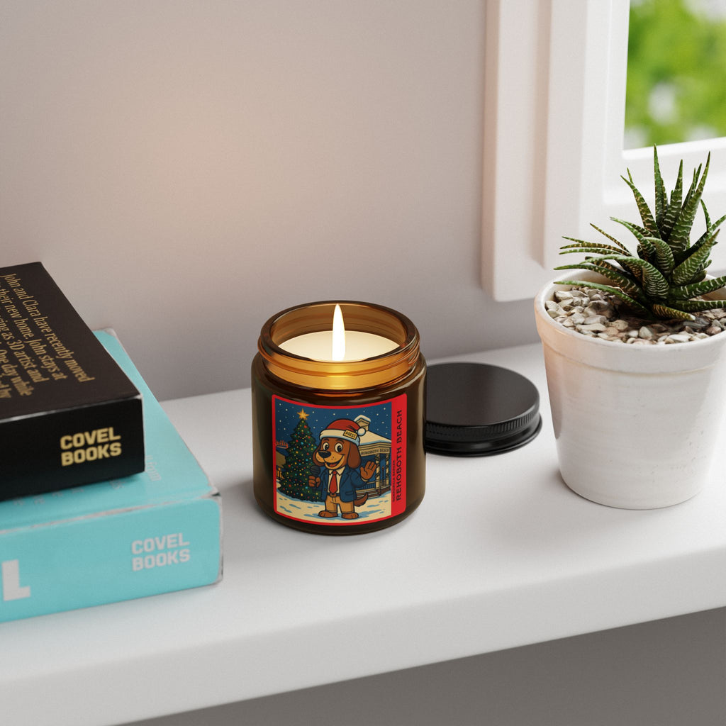 Boardwalk Barker Rehoboth Beach Holiday Candle – News Dog Edition