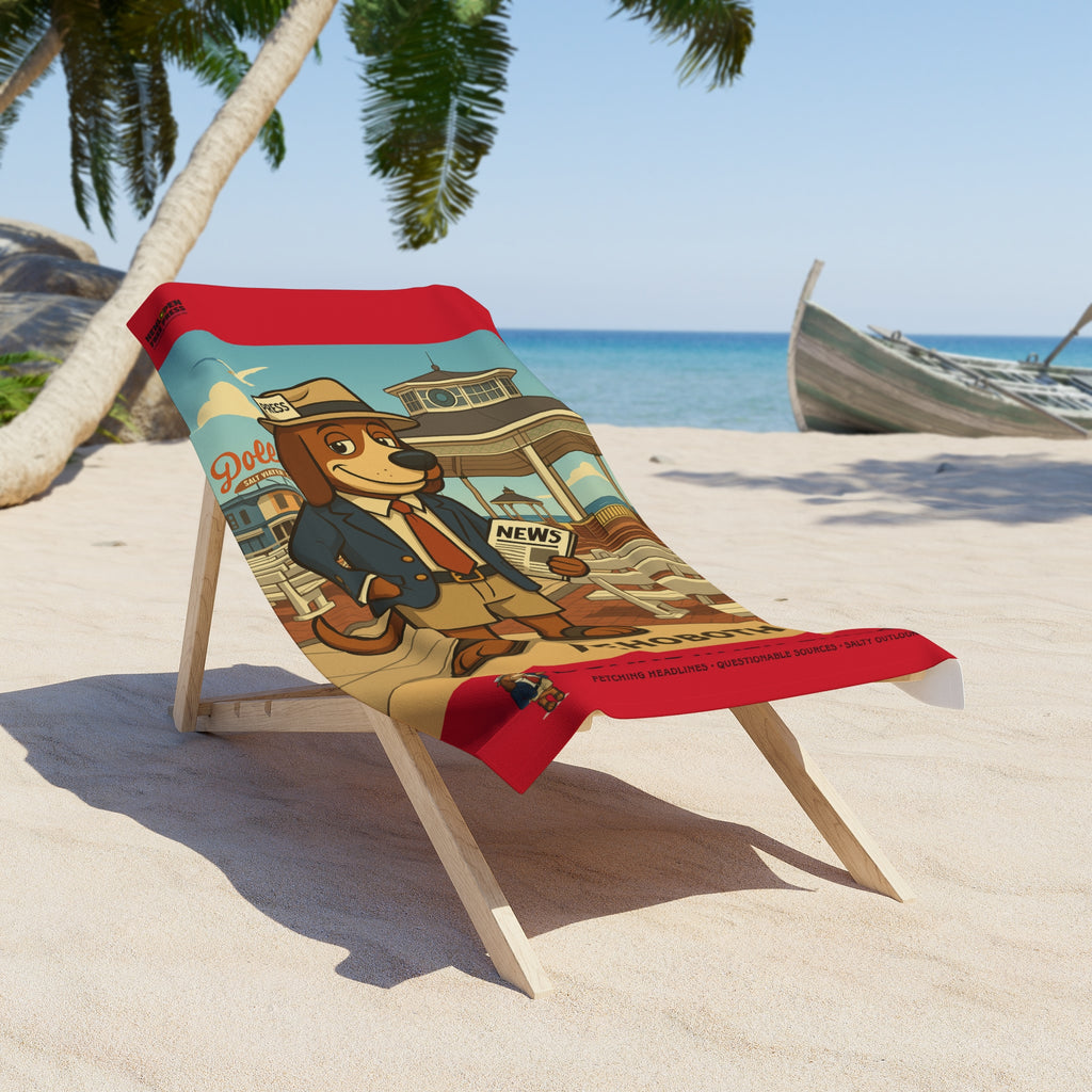 Boardwalk Barker “Rehoboth Edition” Beach Towel – Press Pass to Relaxation
