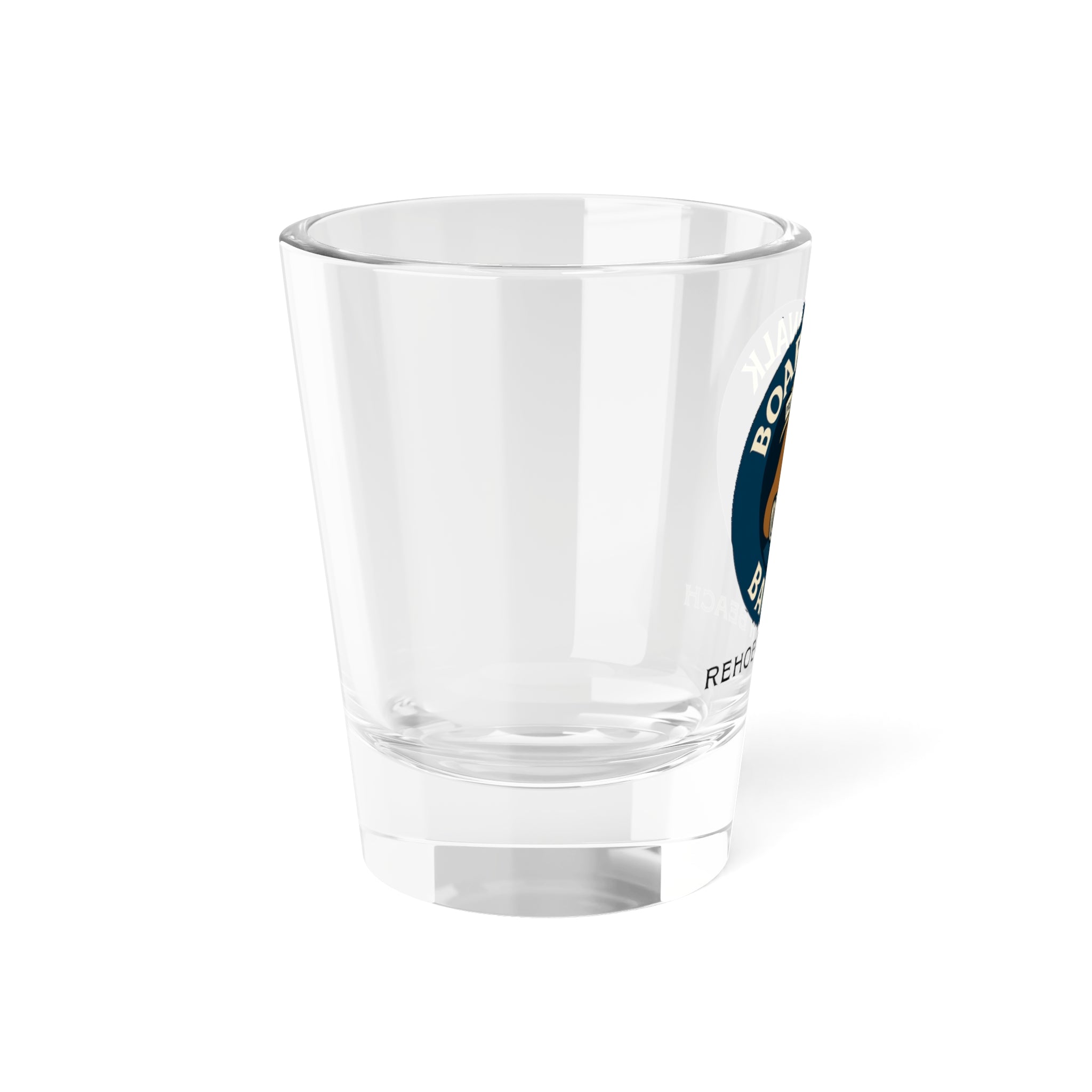 Boardwalk Barker Rehoboth Beach Shot Glass – “Hard Pressed” Edition