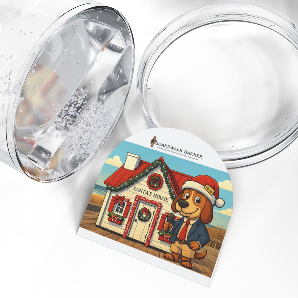 Boardwalk Barker “Santa’s House” Snow Globe – Rehoboth Beach Holiday Edition