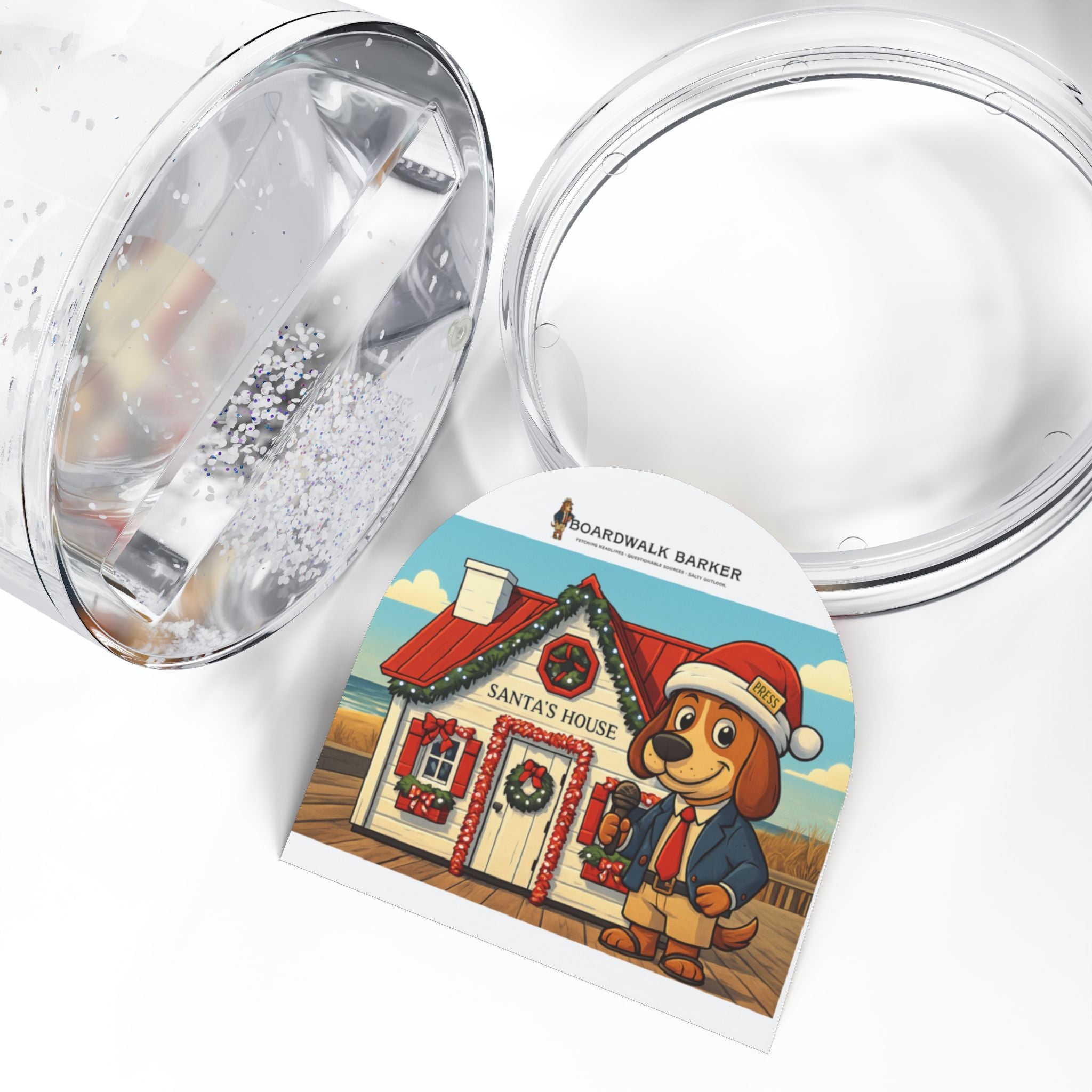Boardwalk Barker “Santa’s House” Snow Globe – Rehoboth Beach Holiday Edition