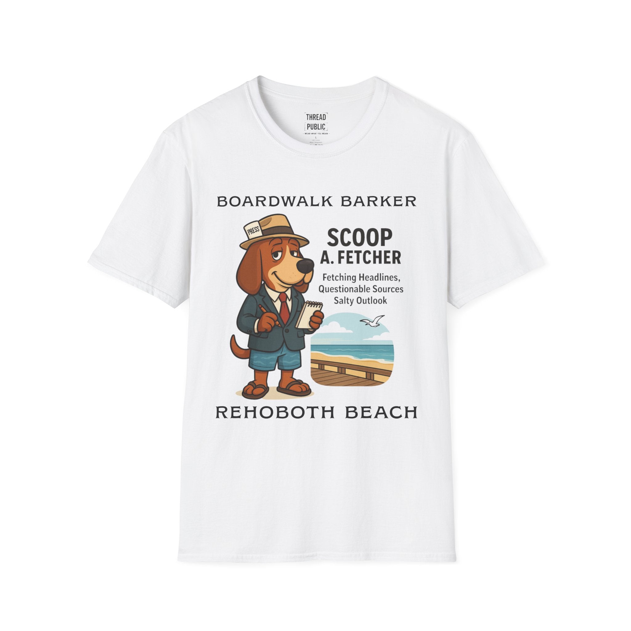 Boardwalk Barker “Scoop A. Fetcher” Tee – Rehoboth Beach Edition