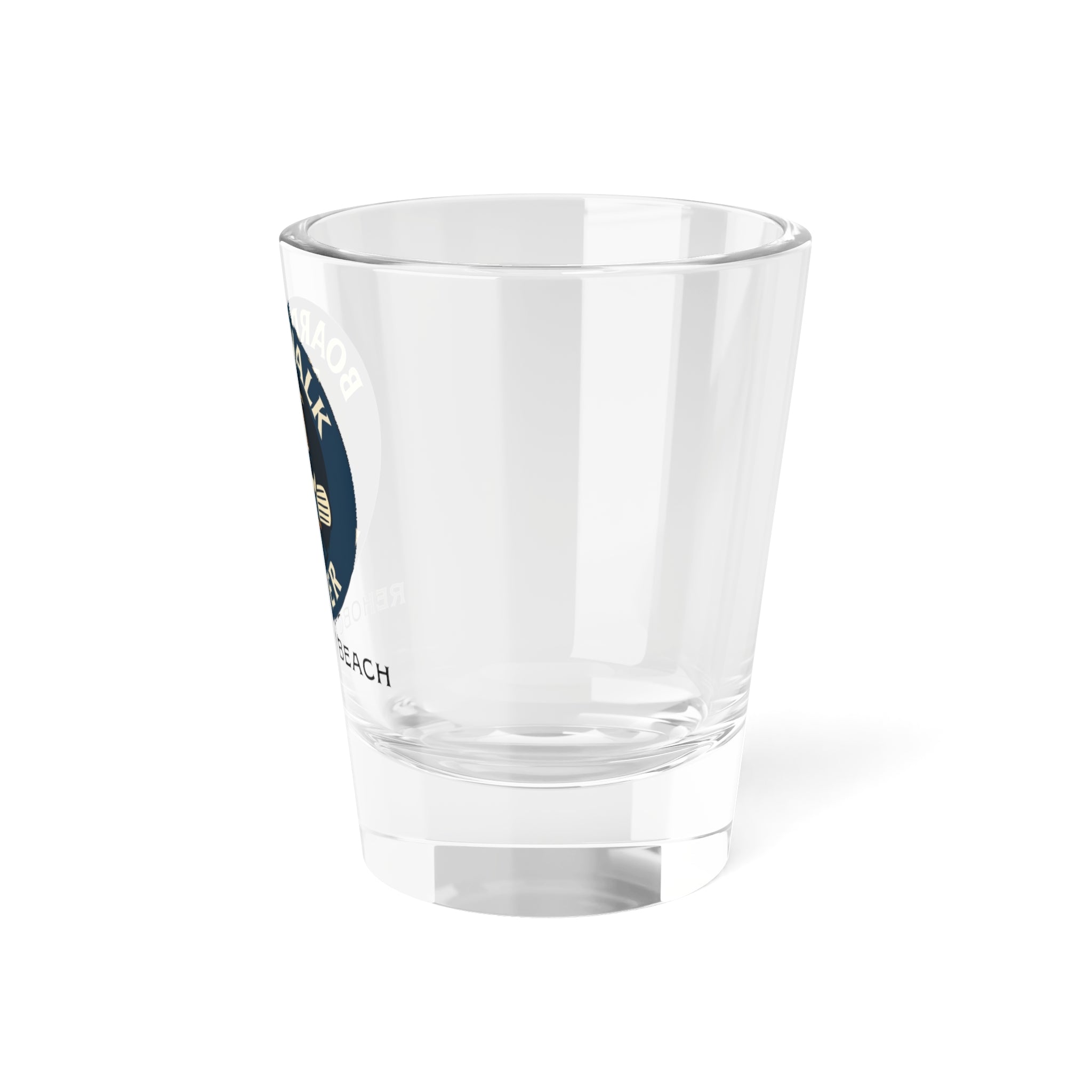 Boardwalk Barker Rehoboth Beach Shot Glass – “Hard Pressed” Edition