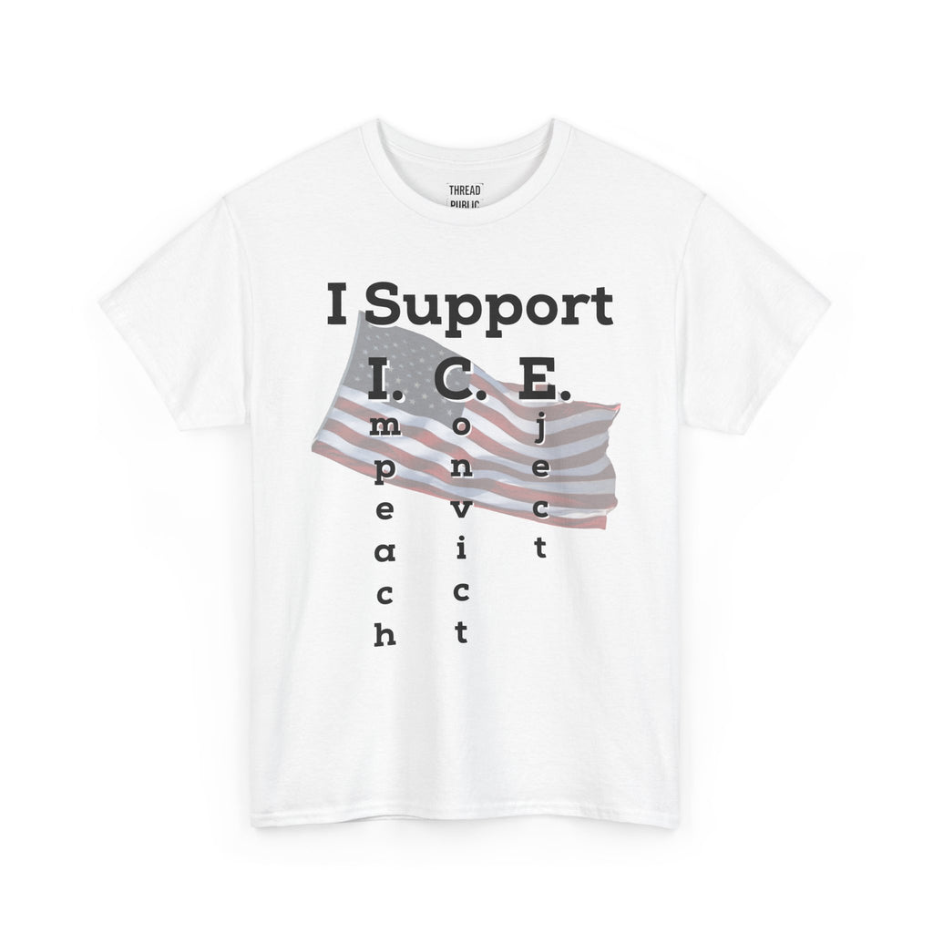 I Support I.C.E. (Read It Again) — Satirical Political T-Shirt