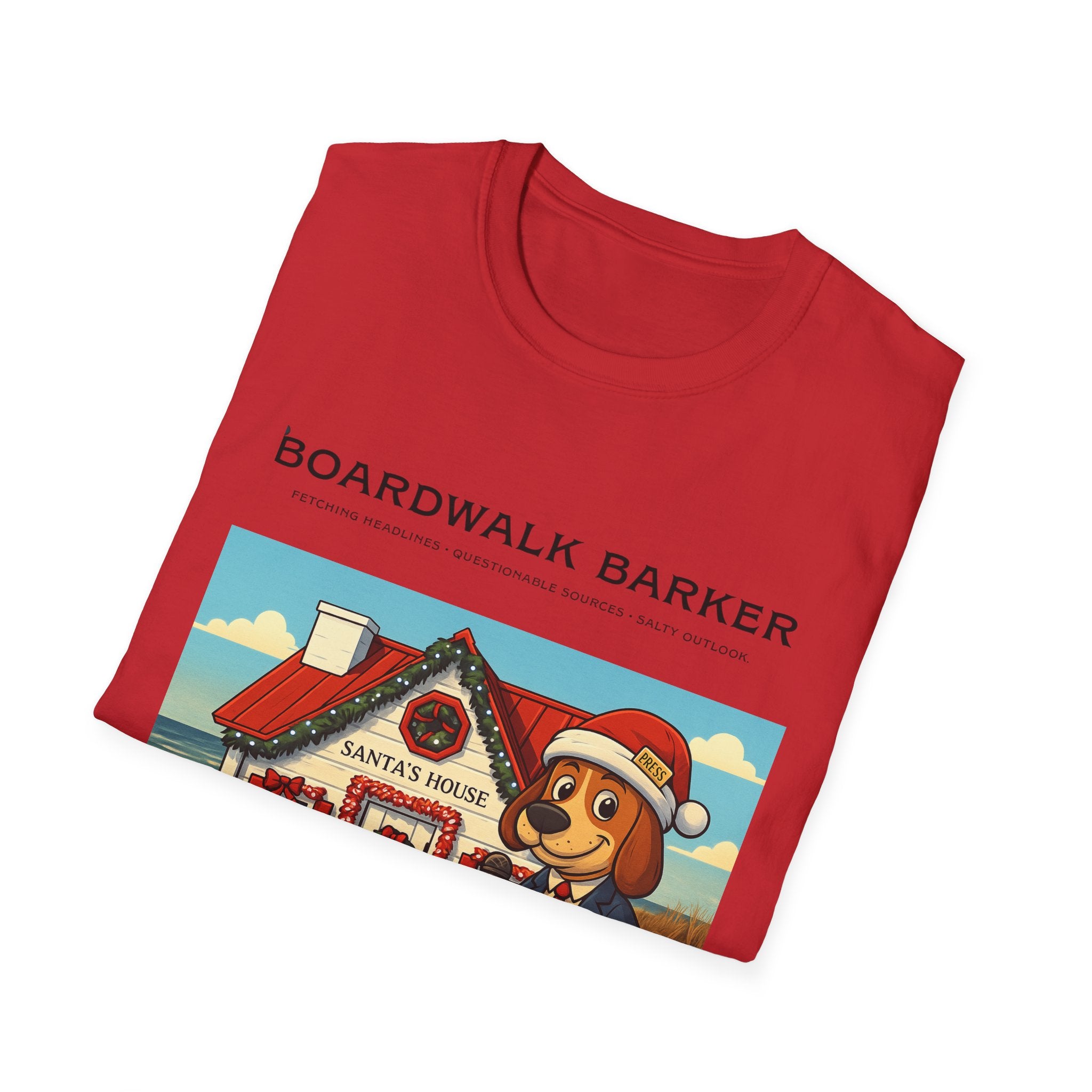 Boardwalk Barker “Santa’s House” Holiday Tee – Rehoboth Beach Edition