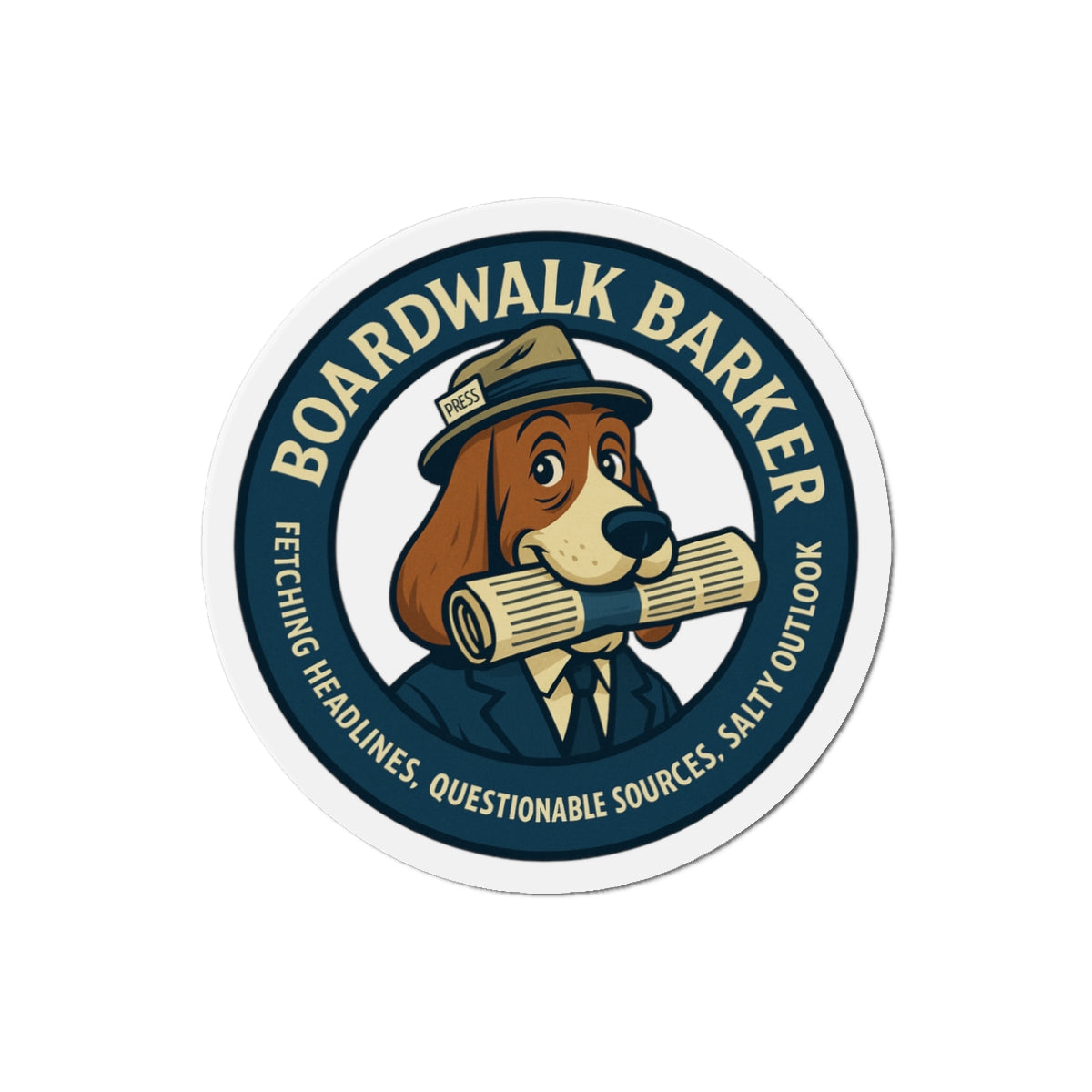 Boardwalk Barker Logo Magnet – “Fetching Headlines” Edition