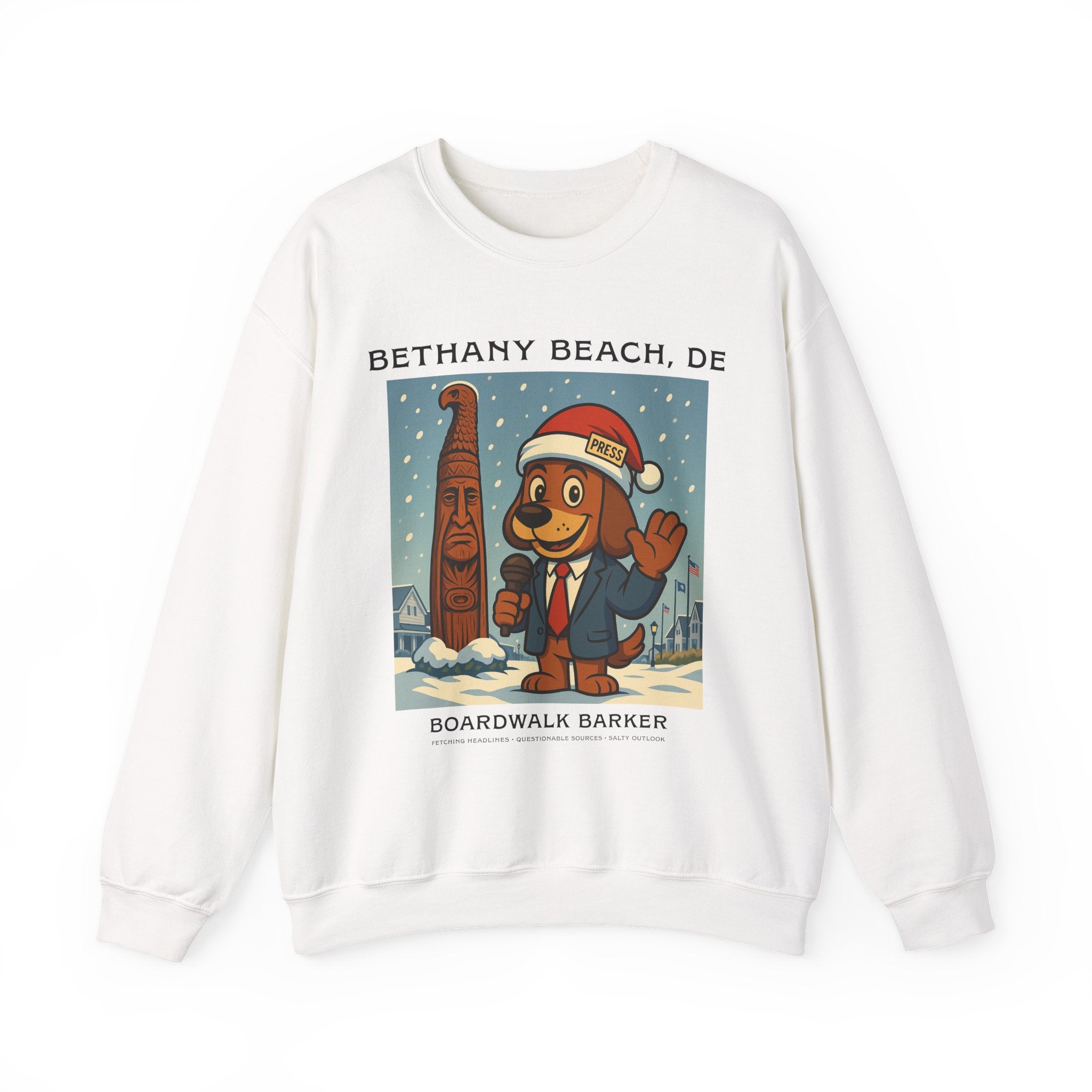 Boardwalk Barker Holiday Sweatshirt – Bethany Beach Edition