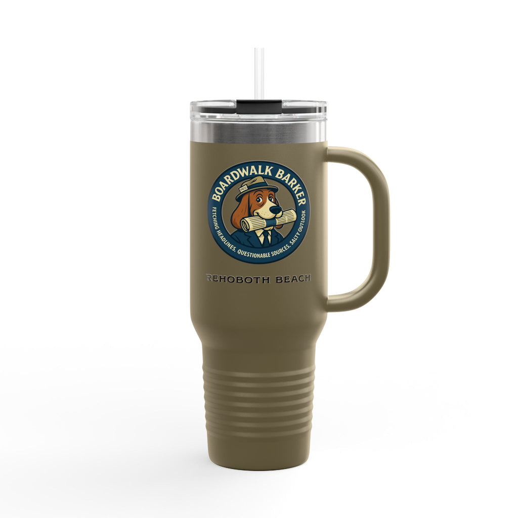 Boardwalk Barker Logo 40oz Travel Mug | Rehoboth Beach Insulated Tumbler