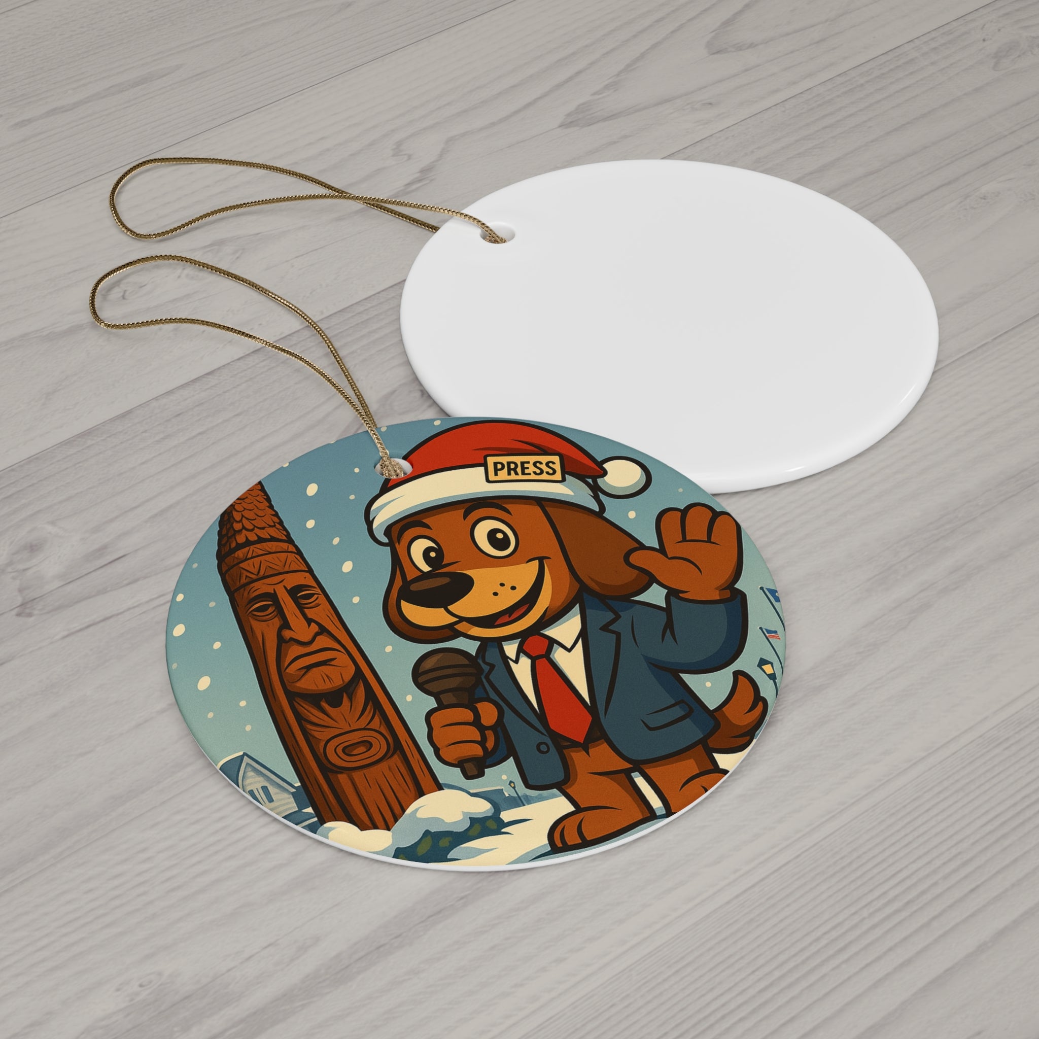 Boardwalk Barker Scoop Fetcher Reporter Ornament – Bethany Beach Edition