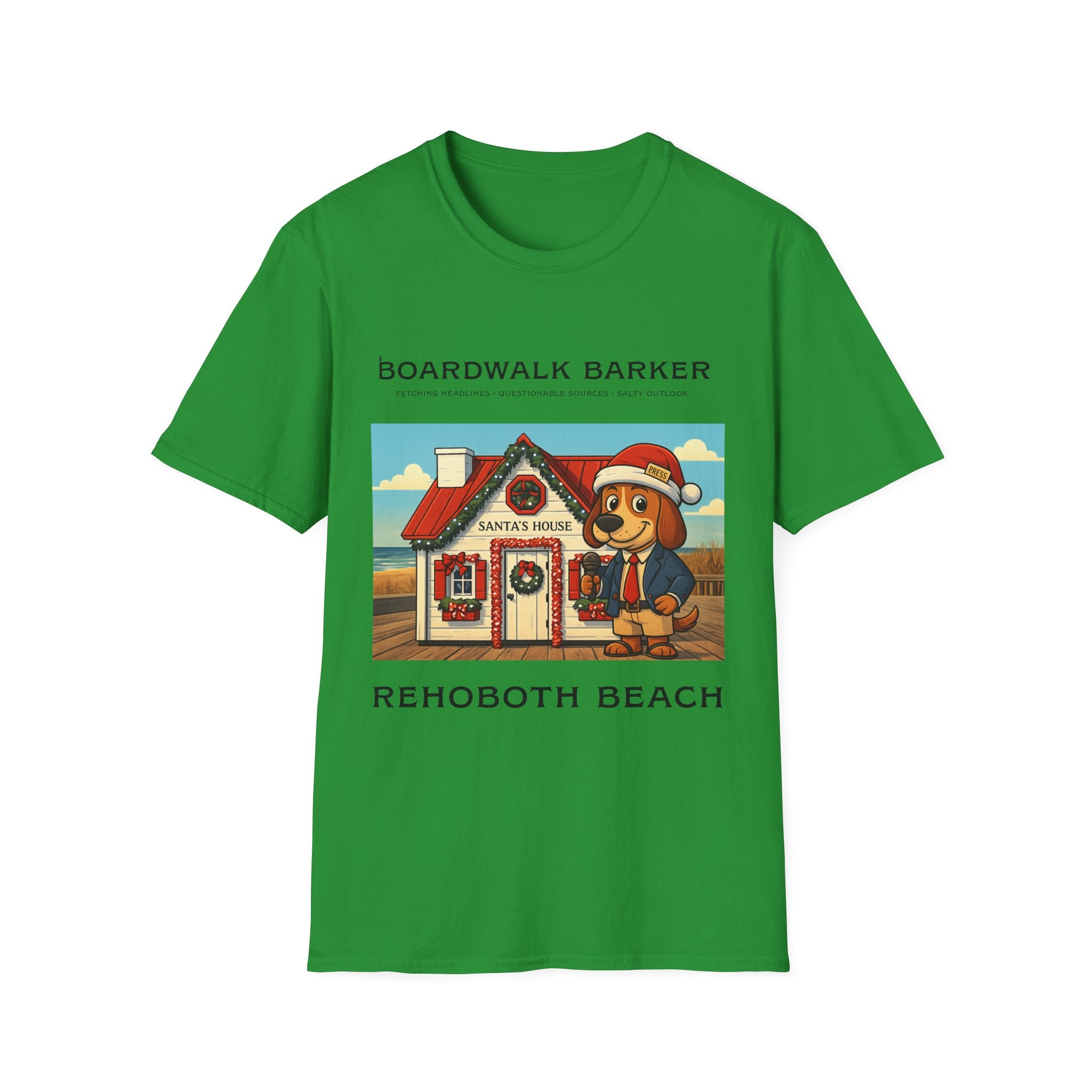 Boardwalk Barker “Santa’s House” Holiday Tee – Rehoboth Beach Edition