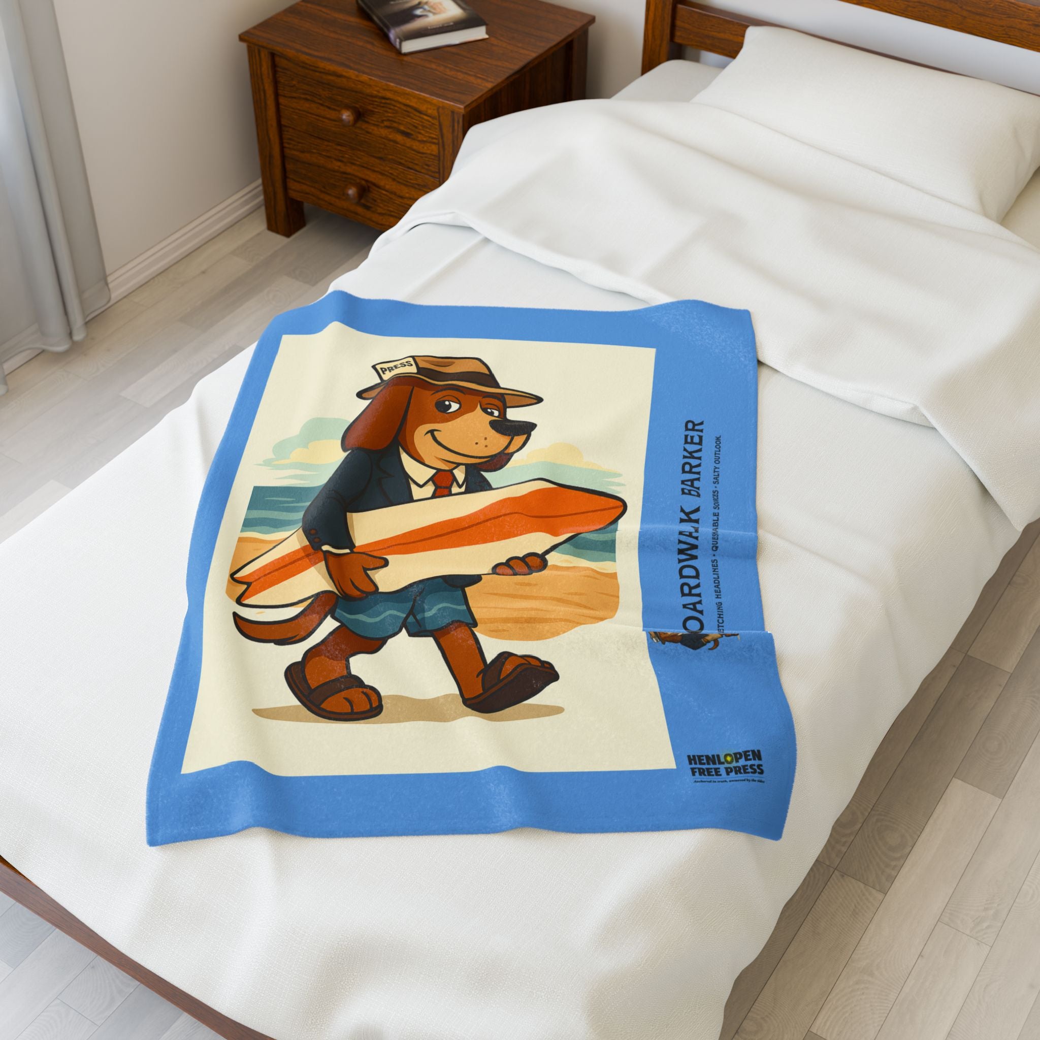 Boardwalk Barker Velveteen Plush Blanket – “Breaking Snooze” Edition