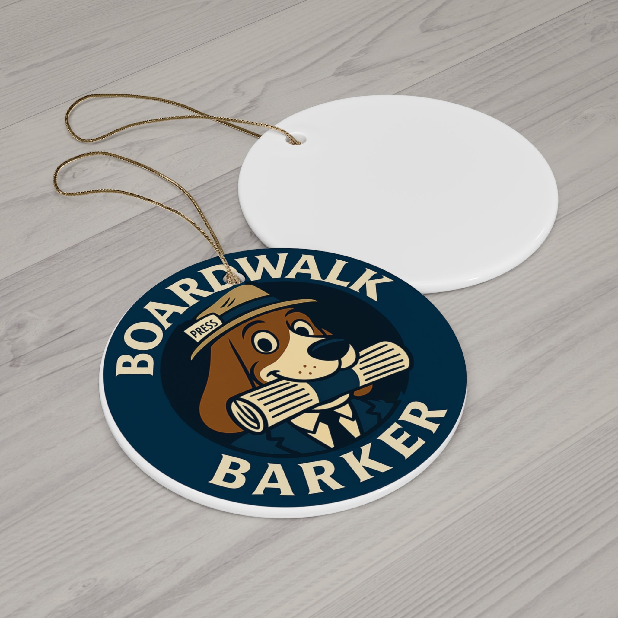 Boardwalk Barker Logo Ornament – Classic Round