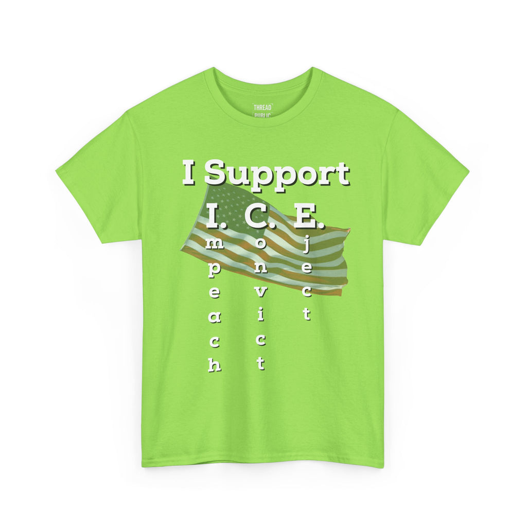 I Support I.C.E. (Read It Again) — Satirical Political T-Shirt