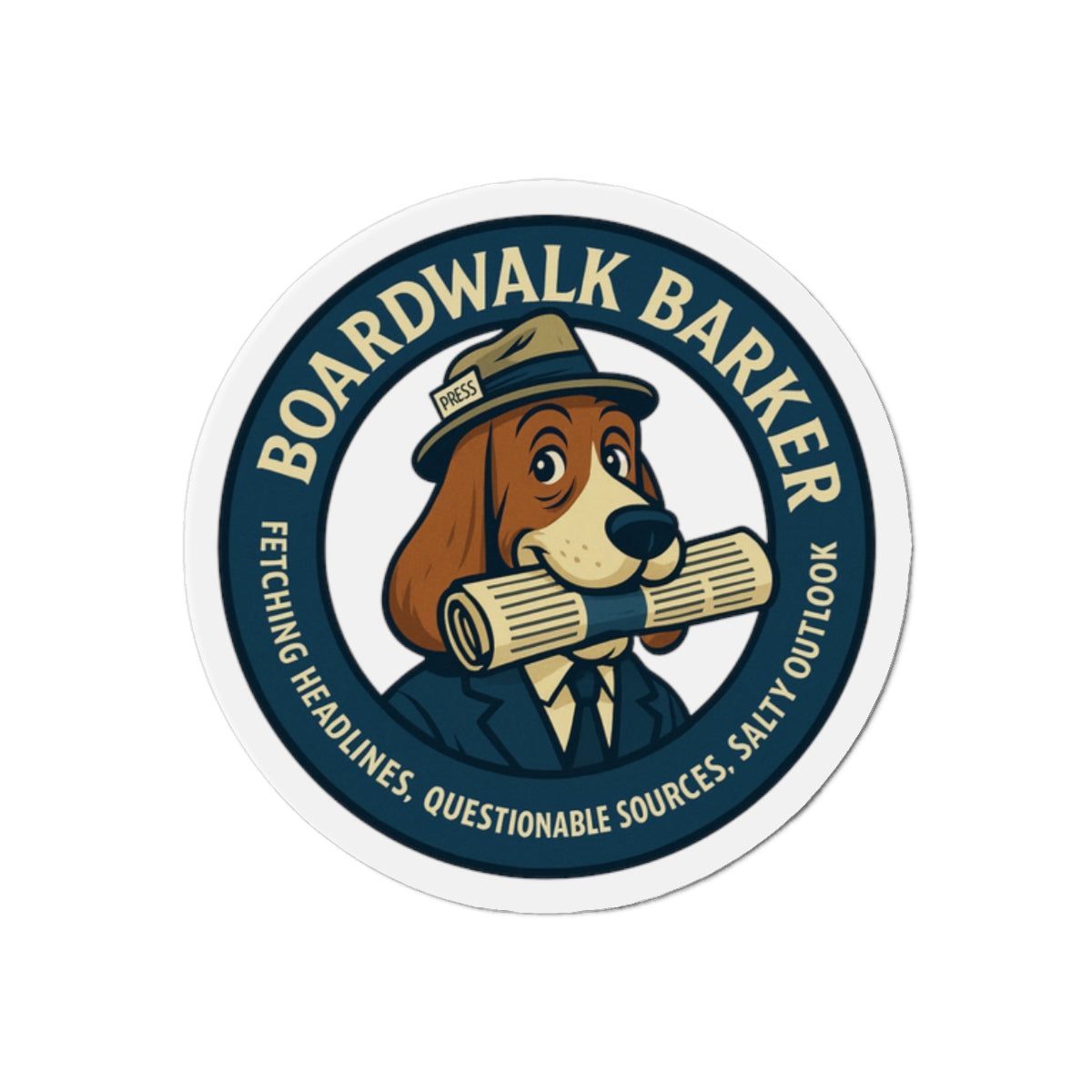 Boardwalk Barker Logo Magnet – “Fetching Headlines” Edition